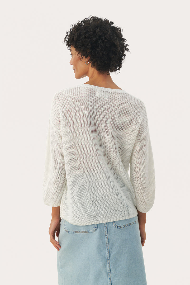 Pull en lin et coton à manches 7/8 Etrona