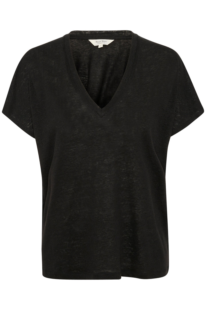 T-shirt col V en lin Axelines