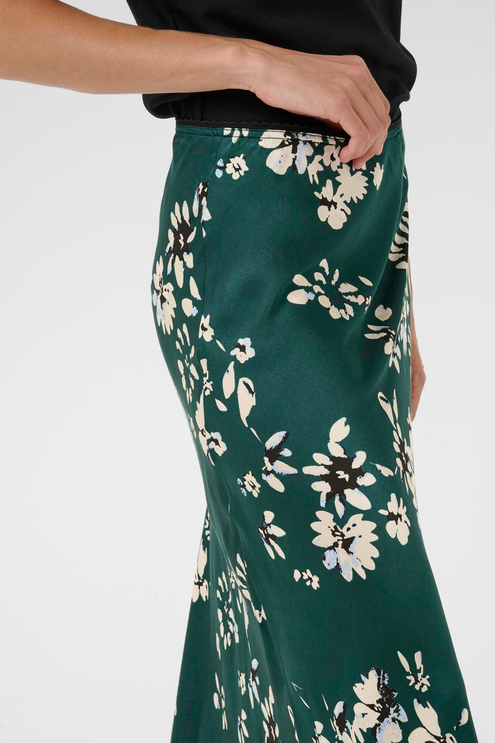 Jupe soyeuse longue avec imprimé floral Laurina