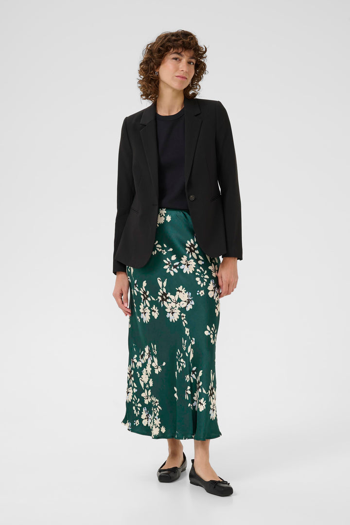 Jupe soyeuse longue avec imprimé floral Laurina