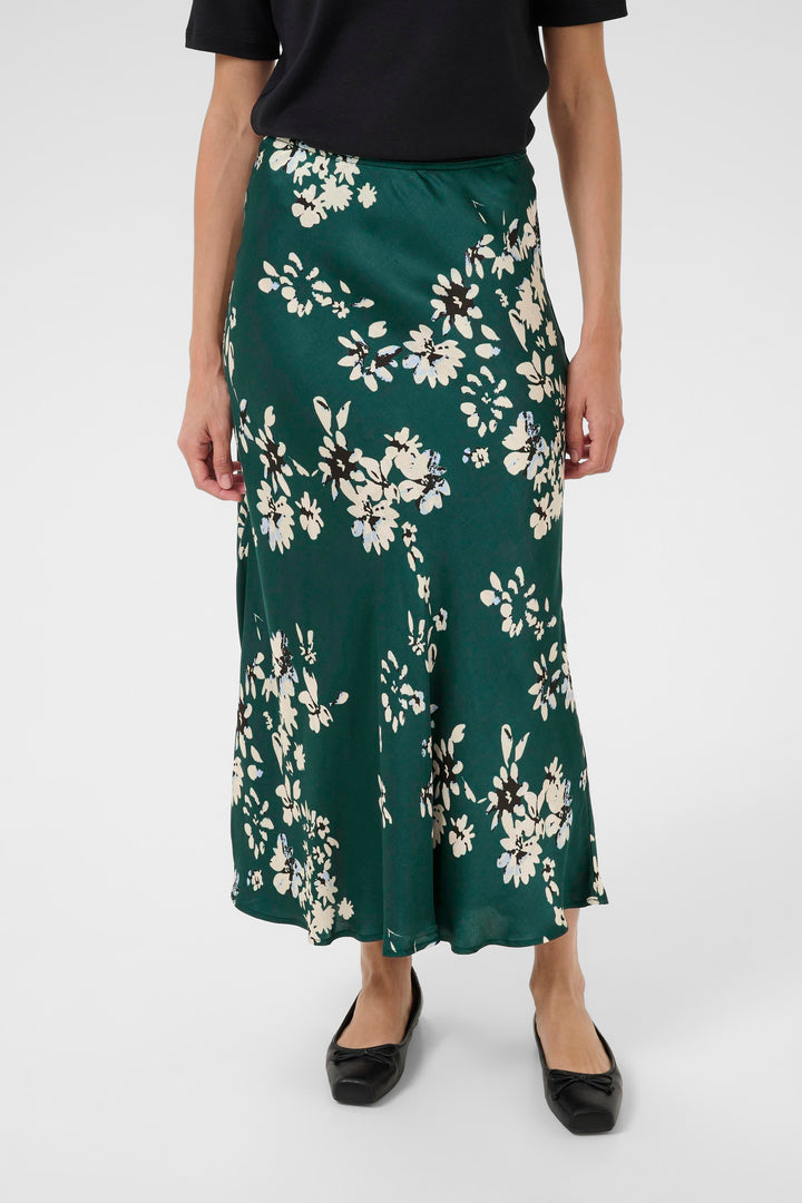 Jupe soyeuse longue avec imprimé floral Laurina