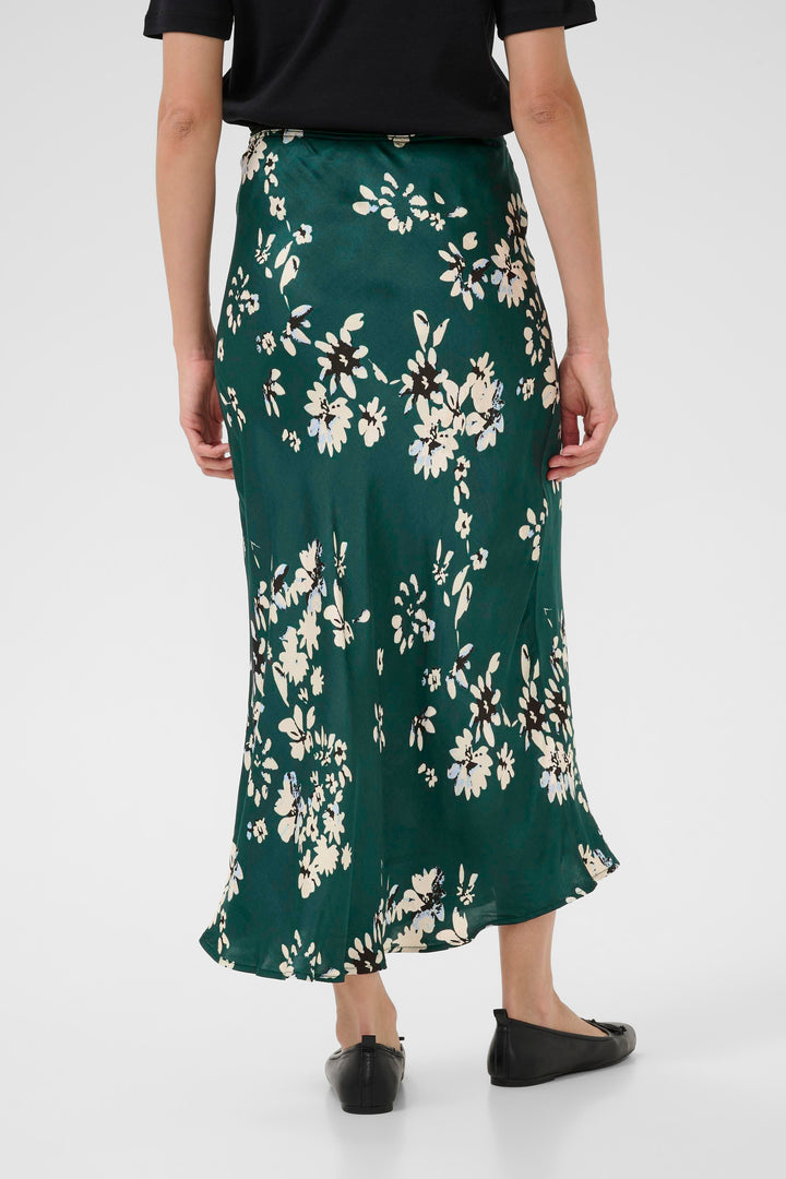 Jupe soyeuse longue avec imprimé floral Laurina