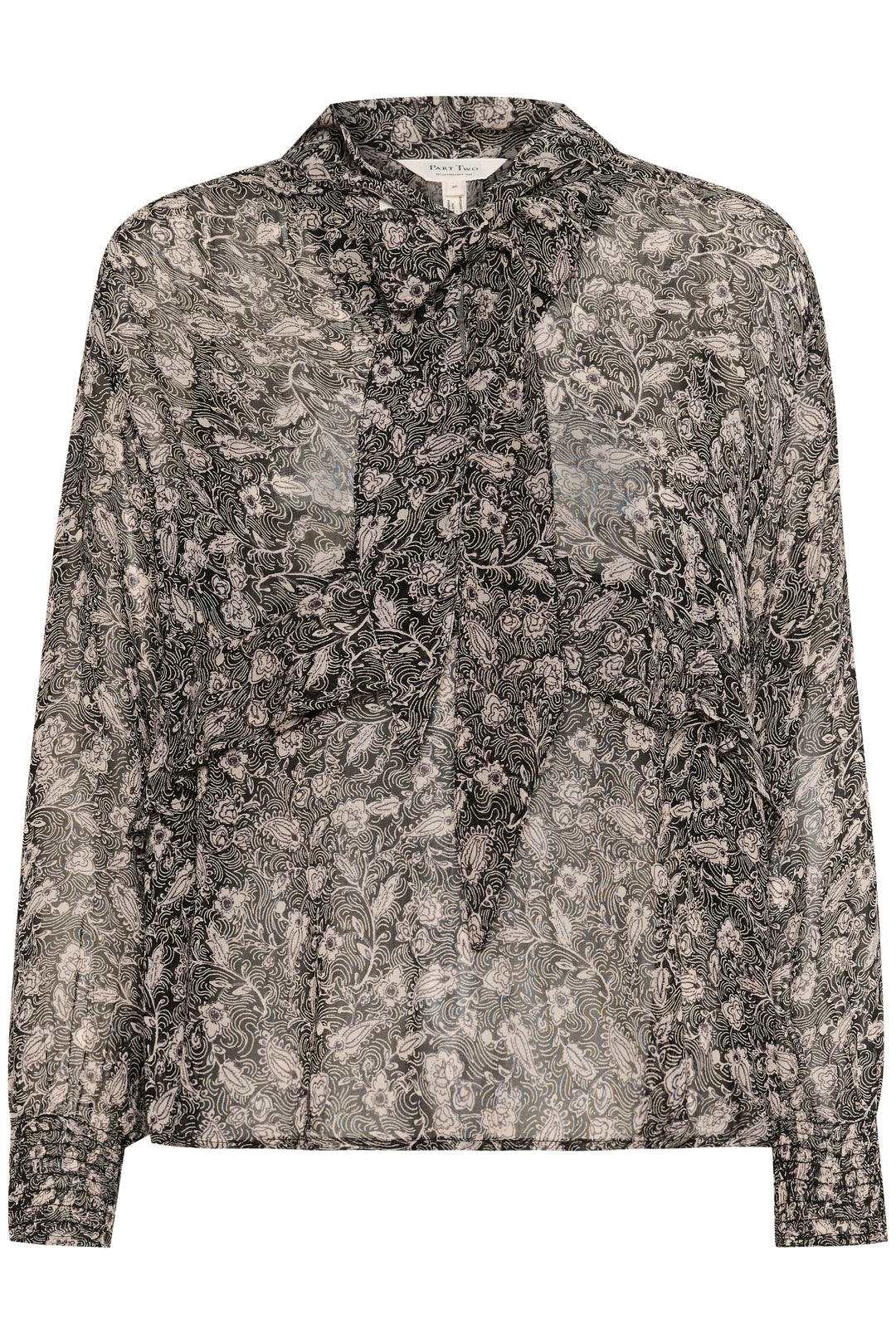 Blouse à col lavallière avec motif feuillage Monika