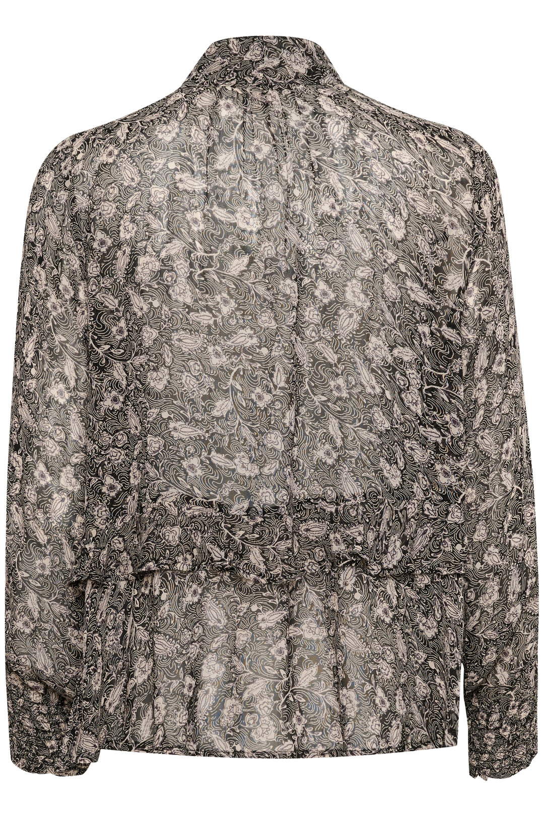 Blouse à col lavallière avec motif feuillage Monika