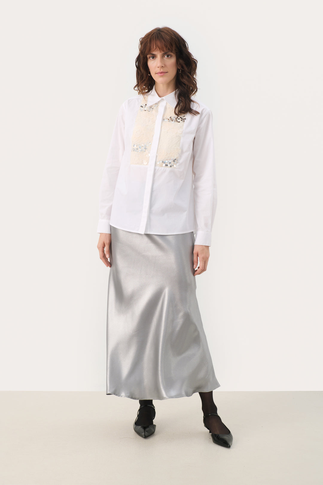 Chemisier plastron avec pastilles multi Maye