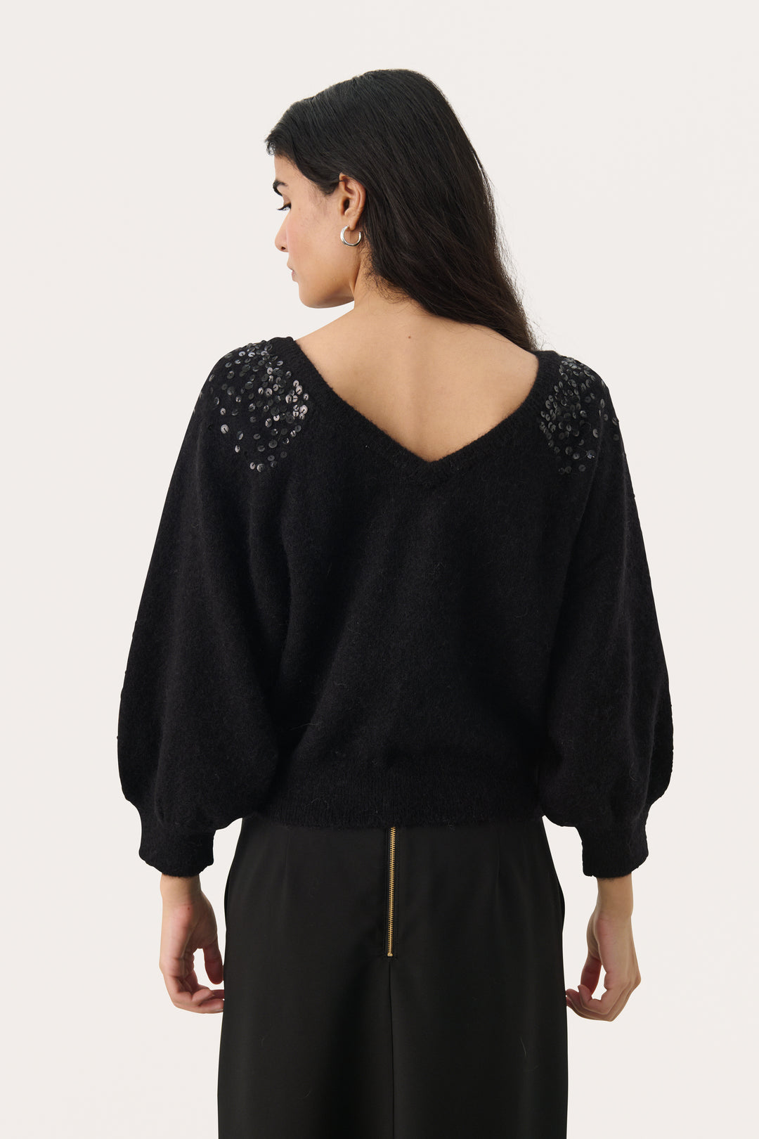 Pull col V avec paillettes Malan