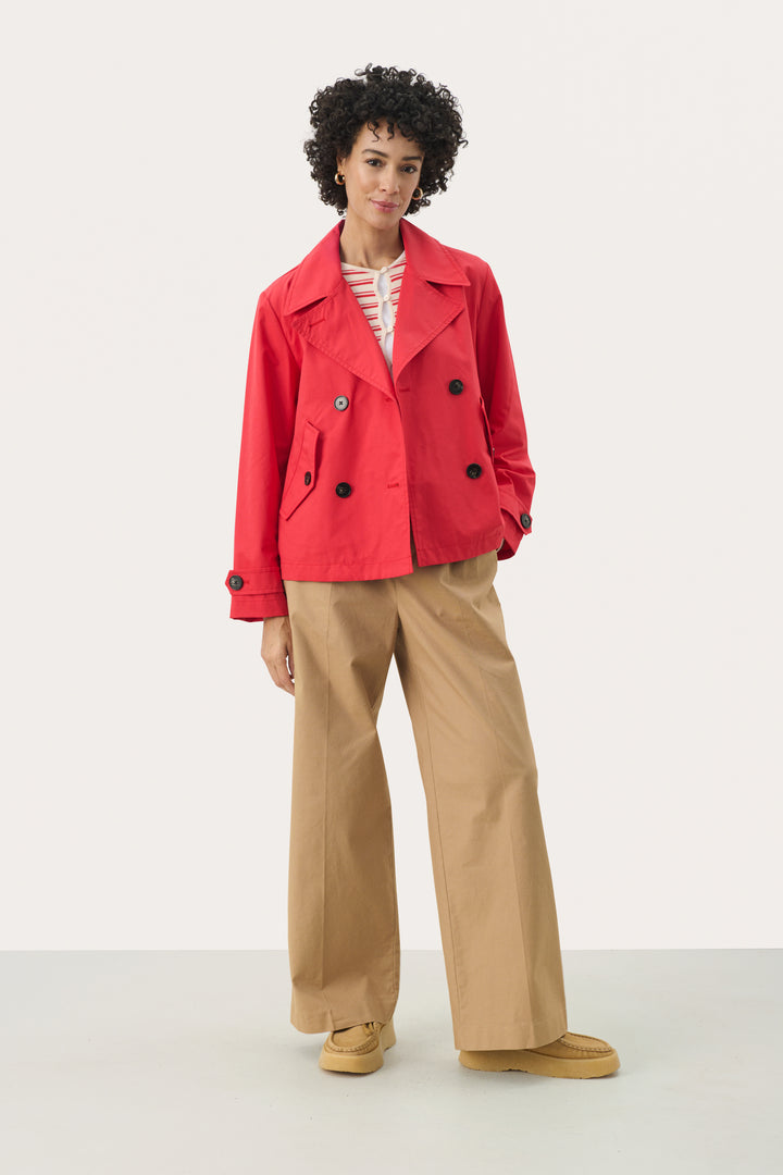 Manteau trench imperméable Nelli - Rouge