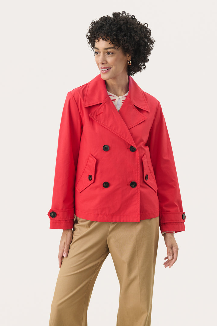 Manteau trench imperméable Nelli - Rouge