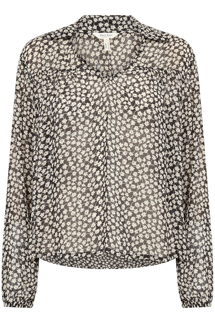 Blouse avec motif floral et col polo ouvert Nicholina