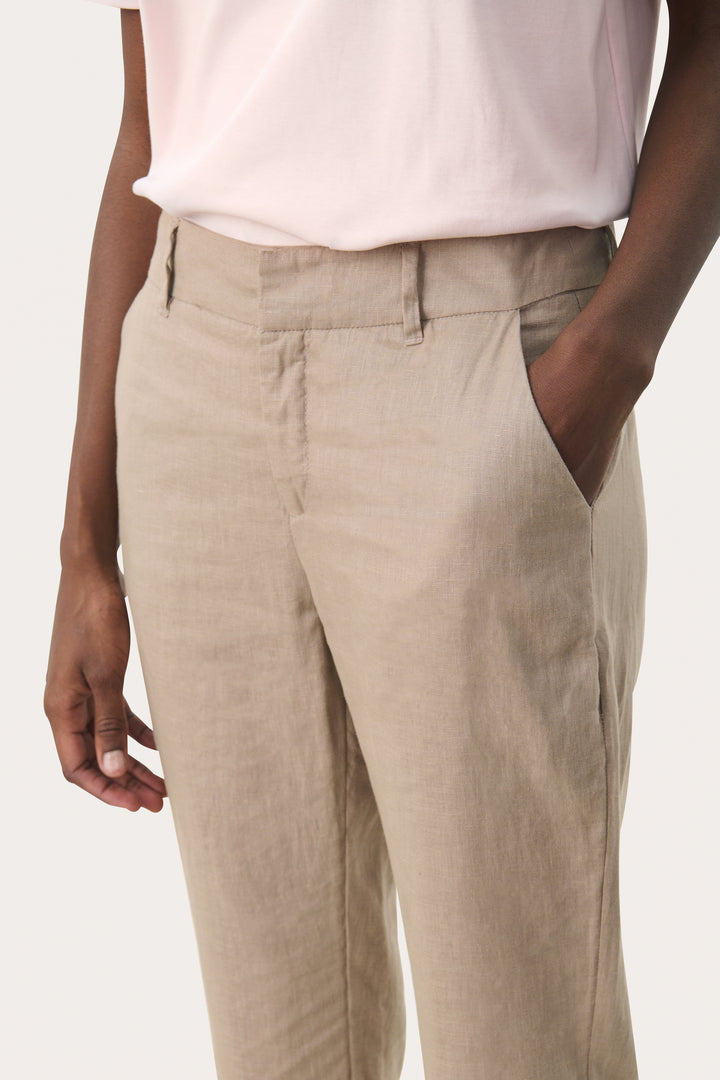 Pantalon en lin droit et court Soffe