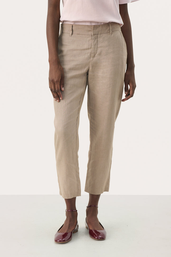 Pantalon en lin droit et court Soffe