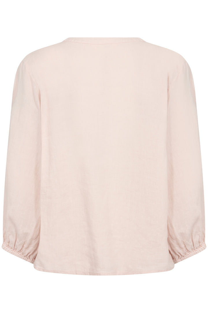 Blouse henley en lin avec plis sur épaules Nyara