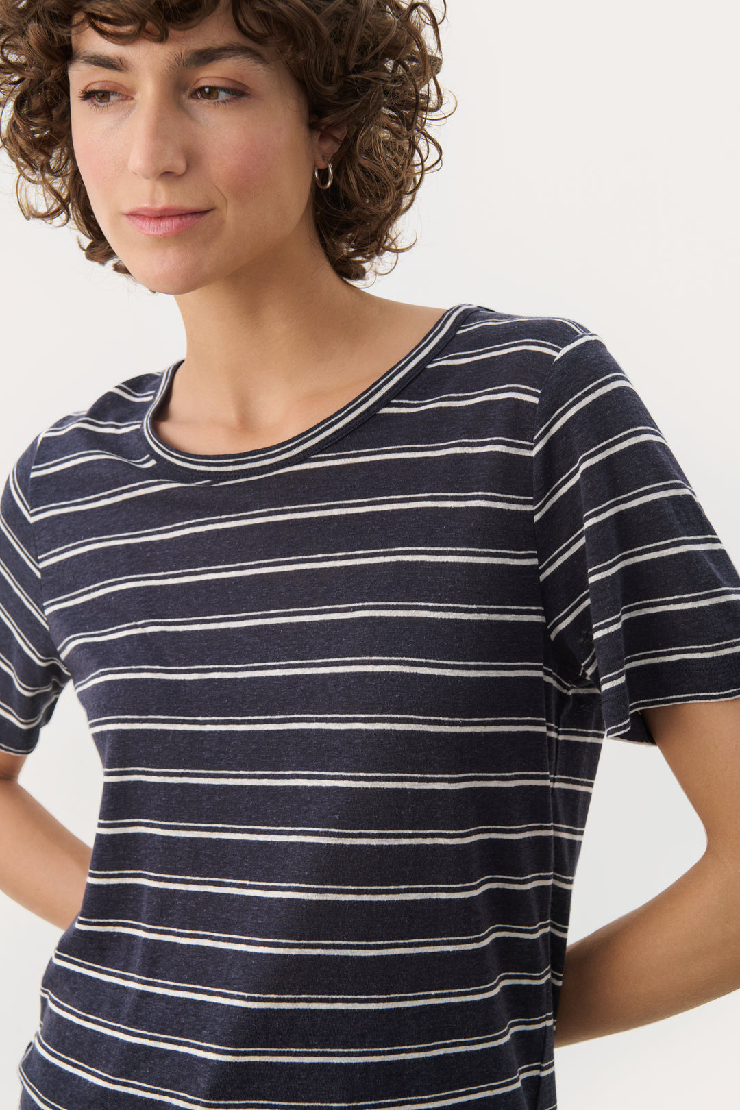 T-shirt en lin rayé Nacima