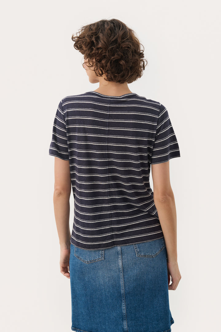T-shirt en lin rayé Nacima
