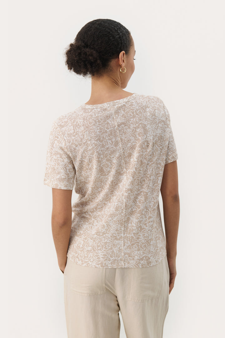 T-shirt en lin avec imprimé floral Nacima