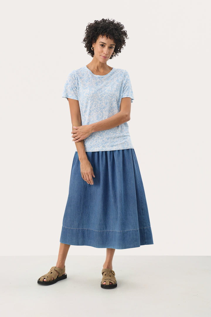 T-shirt en lin avec imprimé floral Nacima