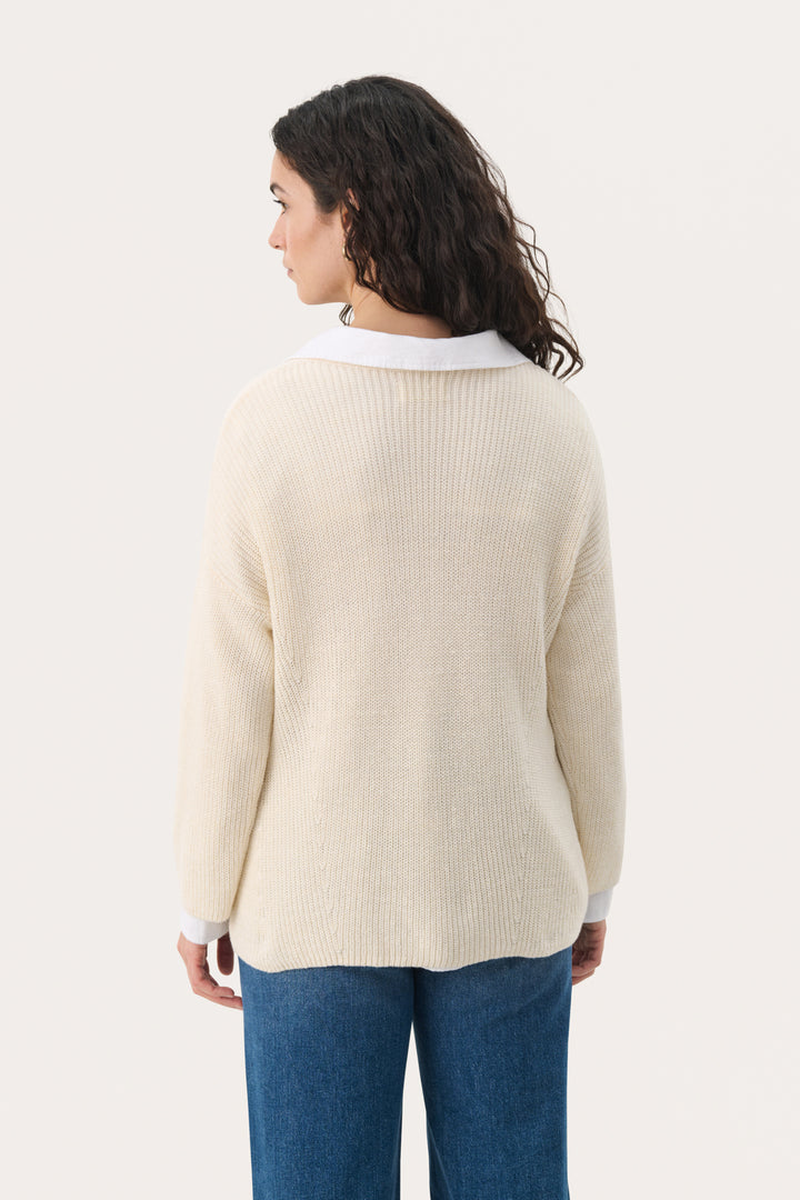 Pull en lin et coton à manches 7/8 Etrona