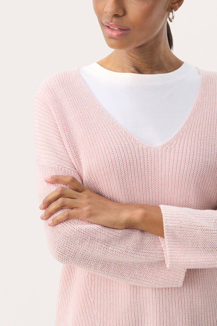 Pull en lin et coton à manches 7/8 Etrona
