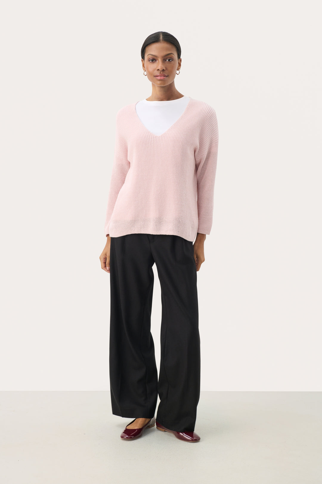 Pull en lin et coton à manches 7/8 Etrona
