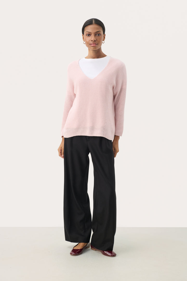 Pull en lin et coton à manches 7/8 Etrona