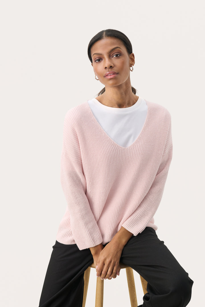 Pull en lin et coton à manches 7/8 Etrona