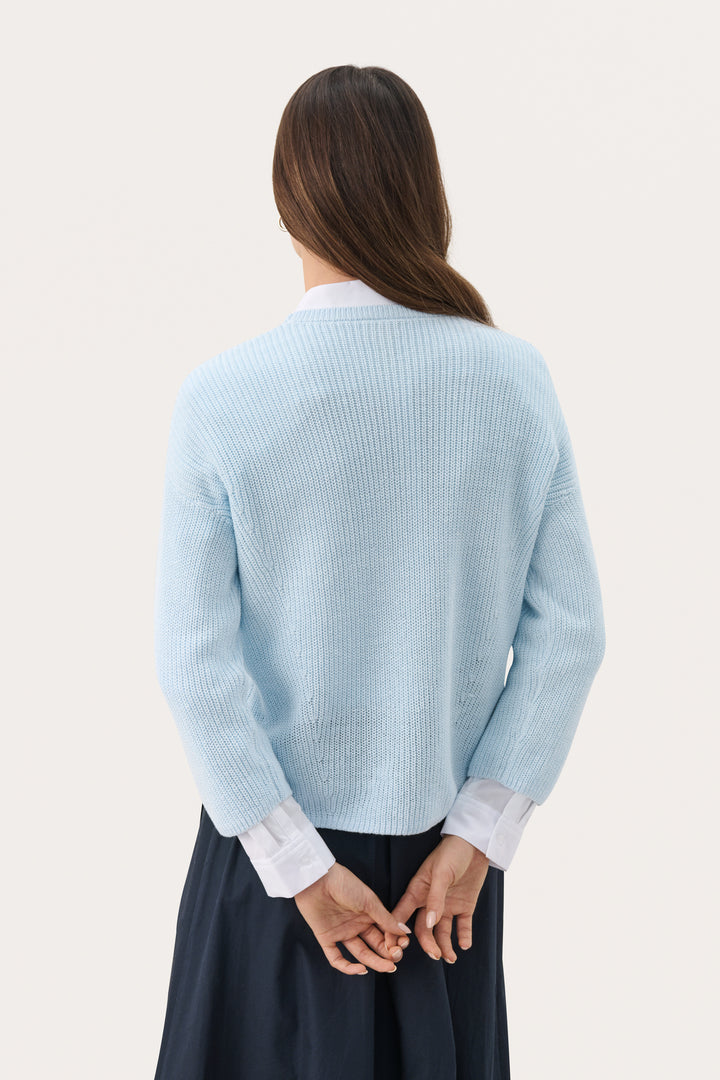 Pull en lin et coton à manches 7/8 Etrona