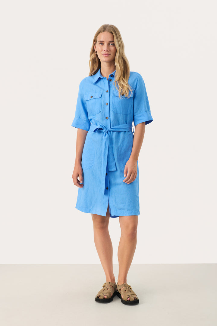 Robe chemise à ceinture Raili