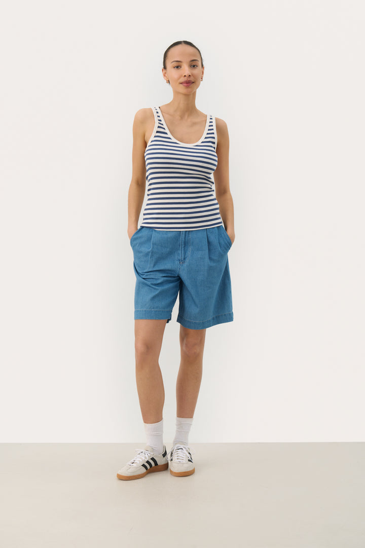 Camisole en coton ajustée rayée Roselyn