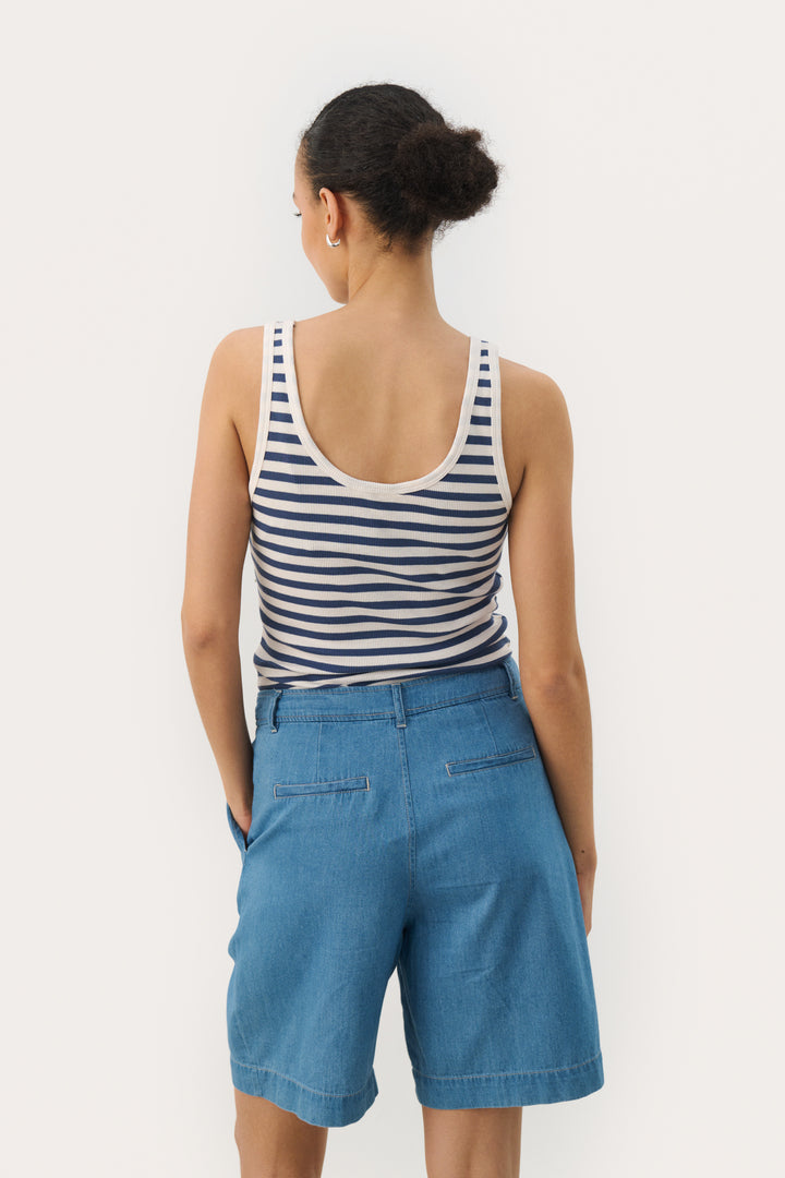 Camisole en coton ajustée rayée Roselyn