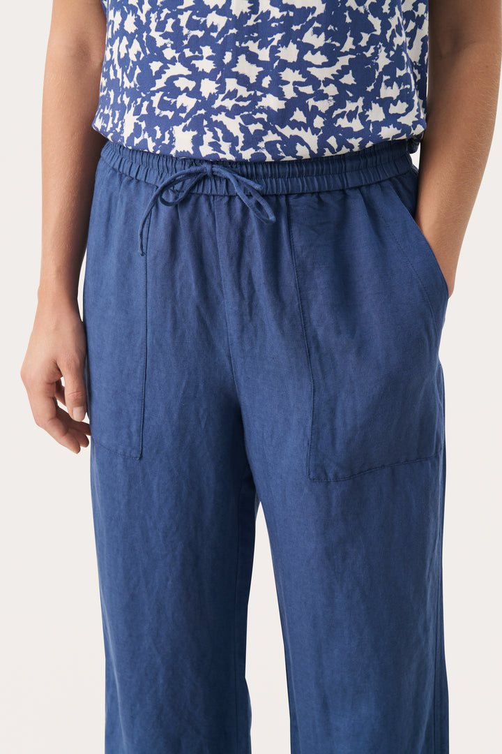 Pantalon de lin ample à taille élastique Eniolas