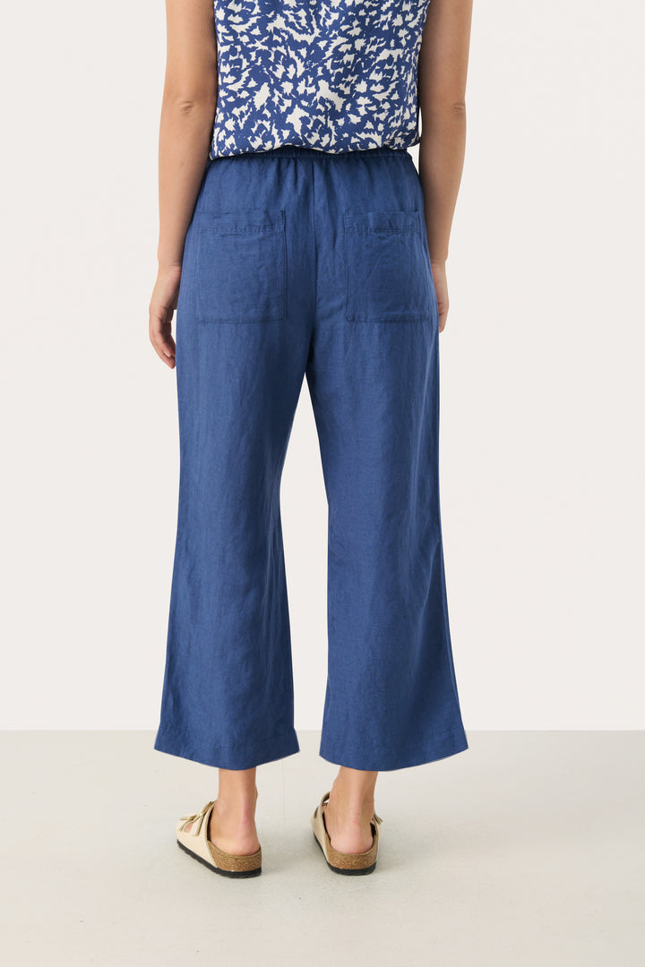 Pantalon de lin ample à taille élastique Eniolas