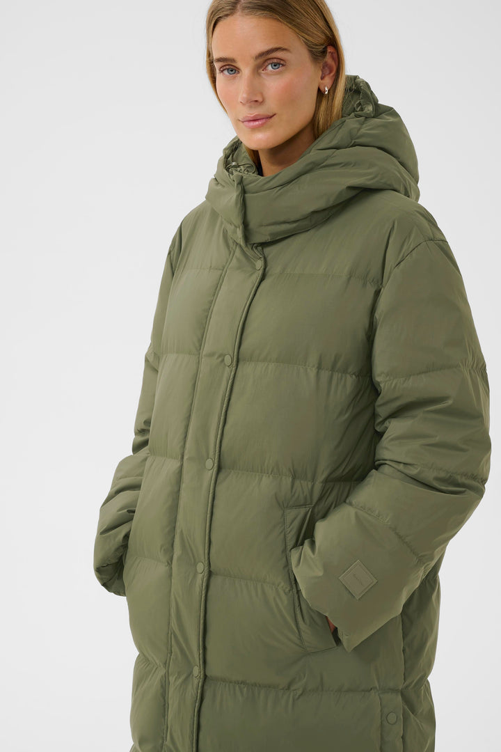 Manteau long en duvet avec capuchon Saba