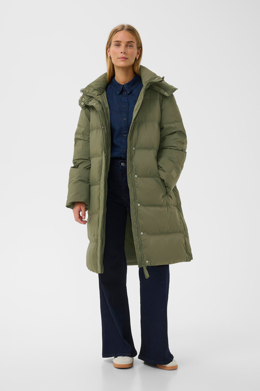 Manteau long en duvet avec capuchon Saba