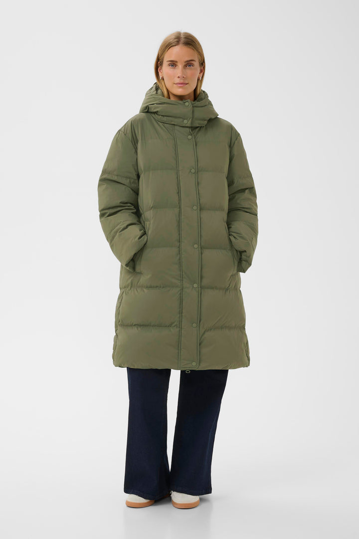 Manteau long en duvet avec capuchon Saba