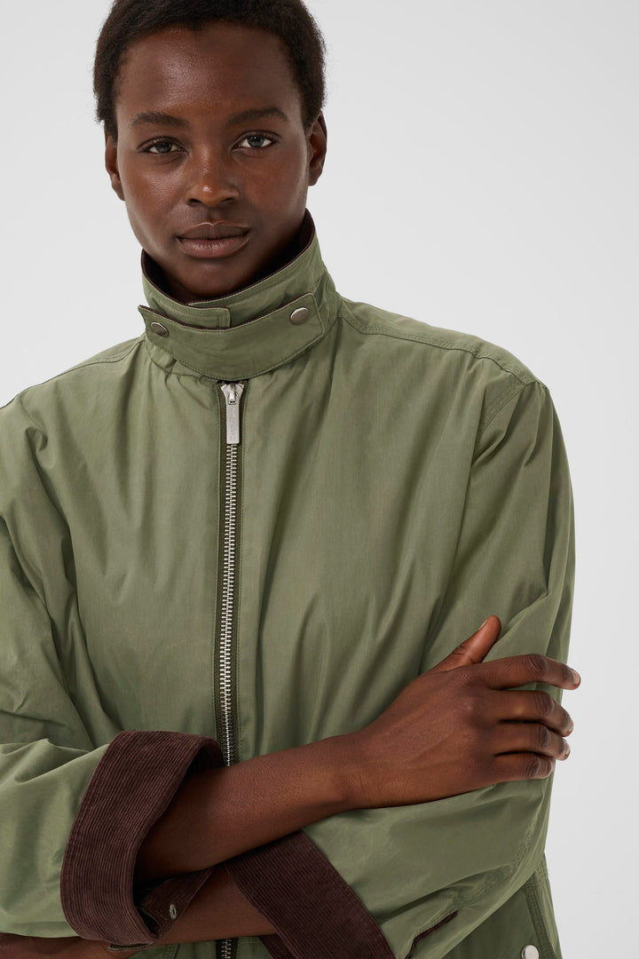 Manteau ''barn coat'' avec détails en corduroy Shanti