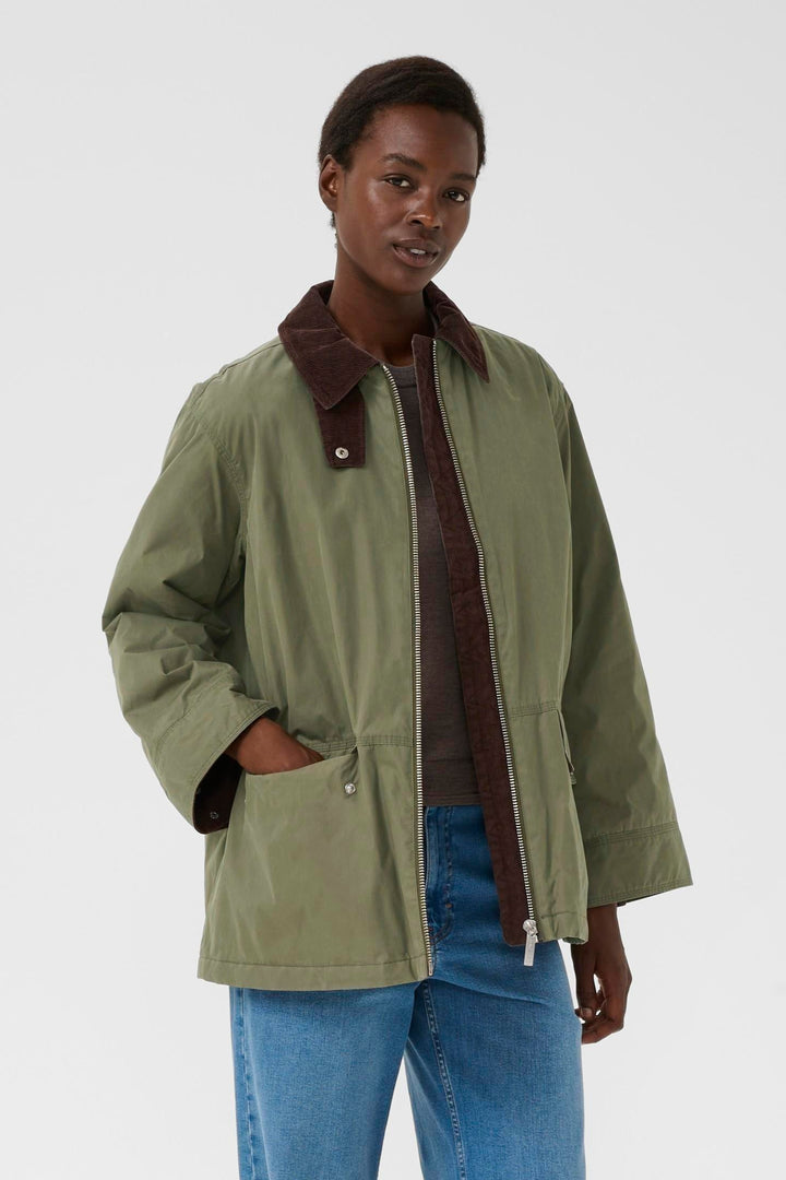 Manteau ''barn coat'' avec détails en corduroy Shanti