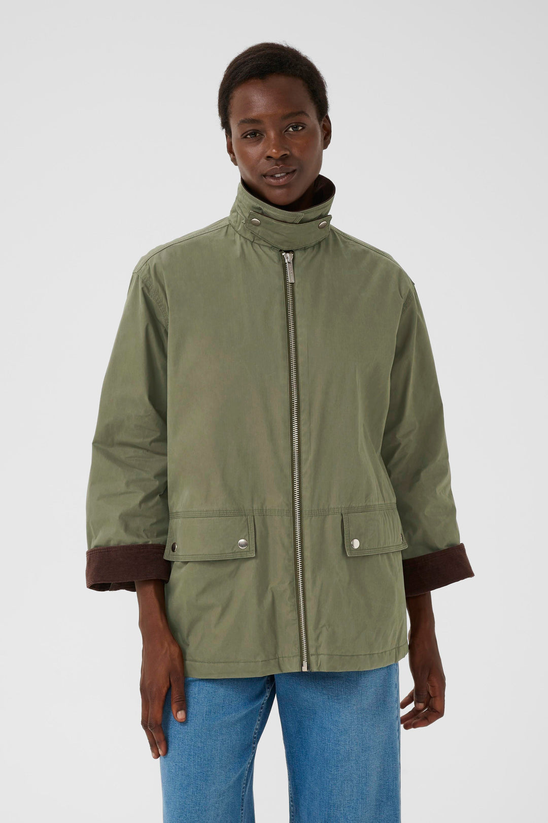 Manteau ''barn coat'' avec détails en corduroy Shanti