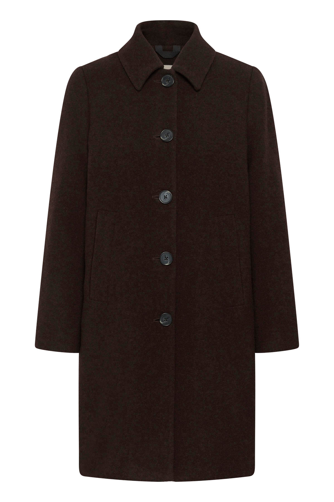 Manteau long boutonné à col classique Kamillas