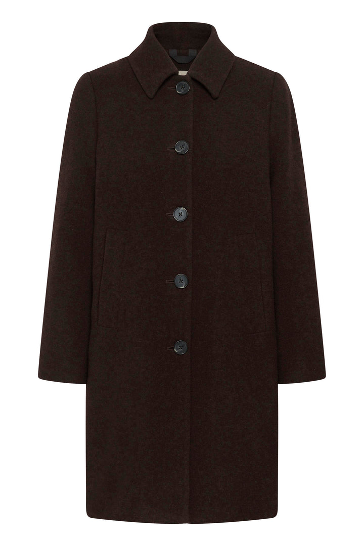 Manteau long boutonné à col classique Kamillas