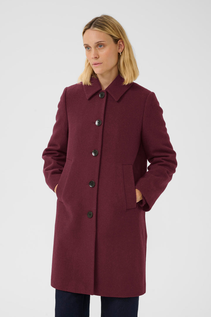 Manteau mi-long avec col classique Kamillas