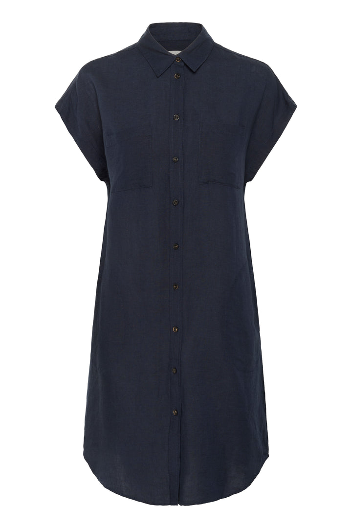 Robe chemise midi à mancherons Ellena