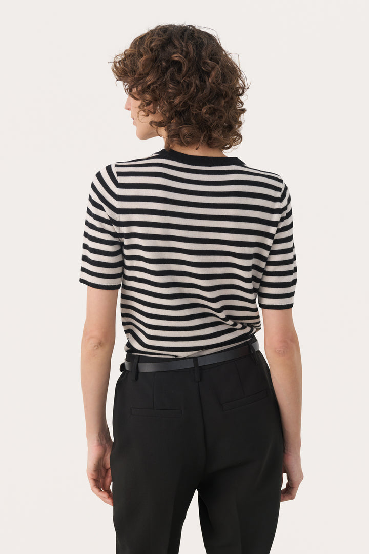 Pull en laine rayé à manches 3/4 Natanya