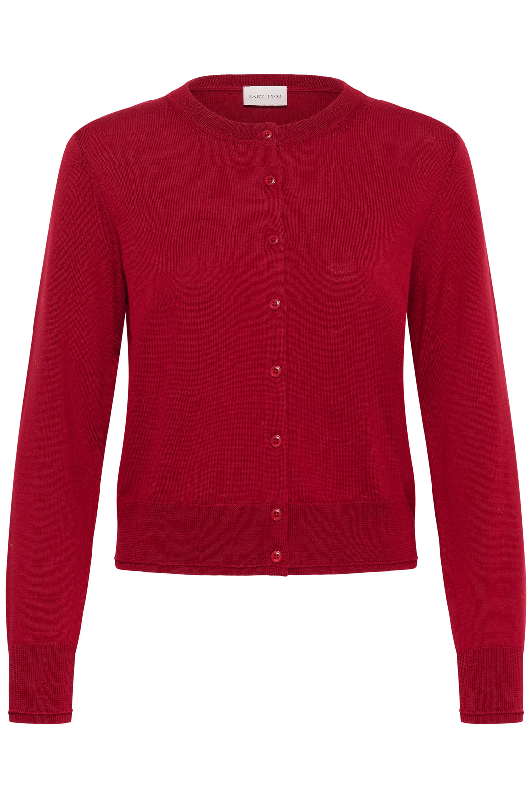 Cardigan court boutonné à col rond Noelani