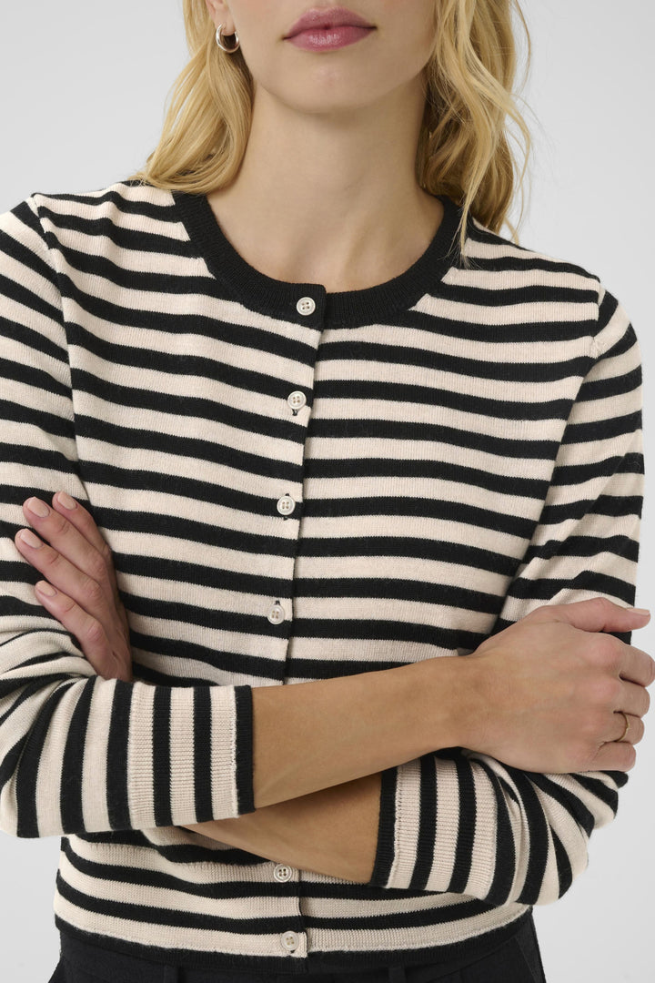 Cardigan en laine rayé avec boutons Noelani