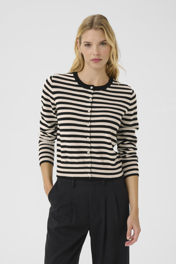 Cardigan en laine rayé avec boutons Noelani