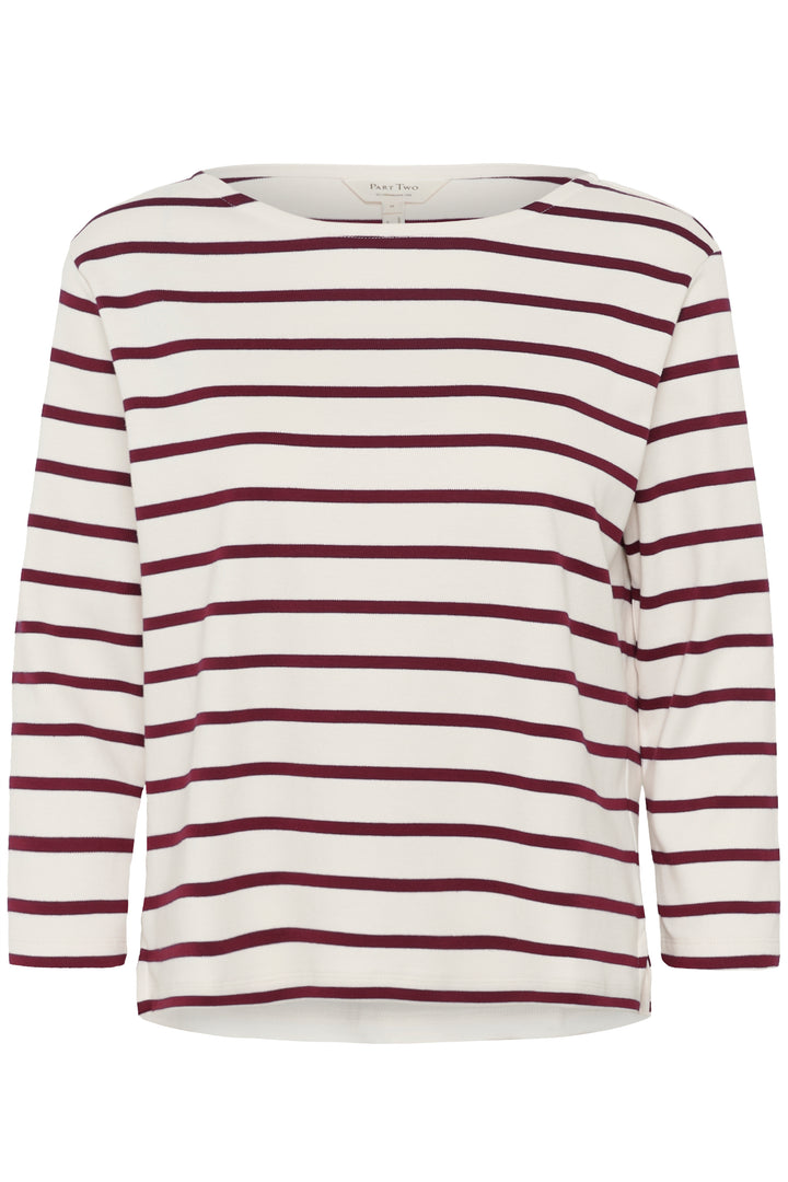 T-shirt rayé en coton à manches 7/8 Nela