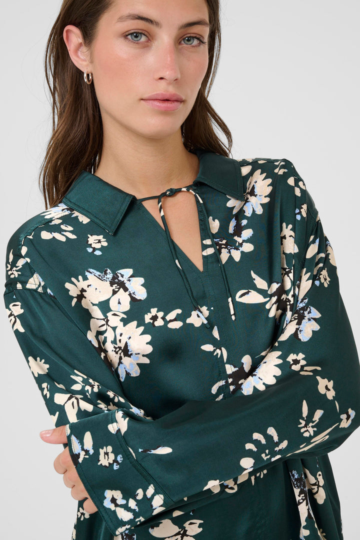 Blouse soyeuse avec imprimé floral Sheena