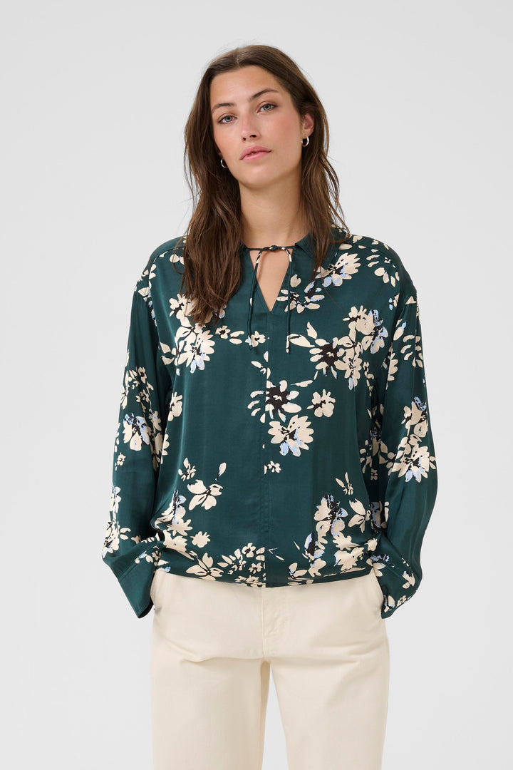 Blouse soyeuse avec imprimé floral Sheena