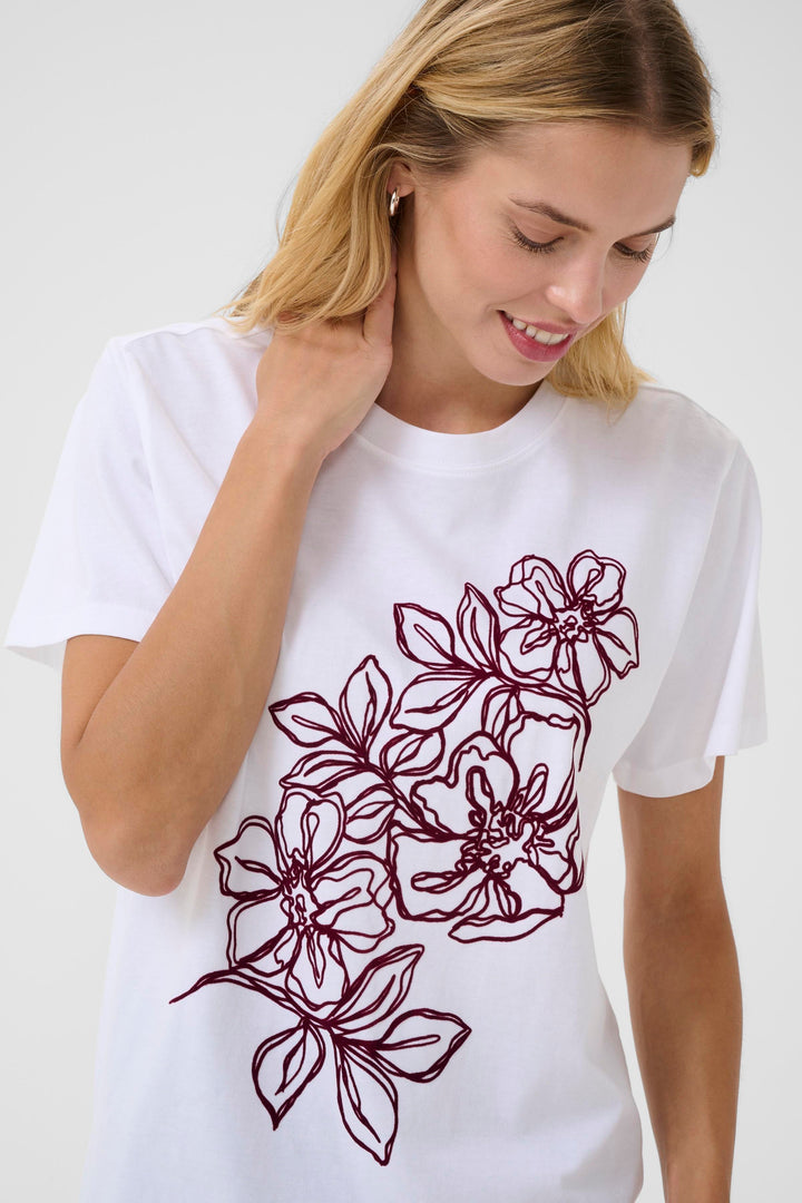 T-shirt en coton avec motif floral Jamina