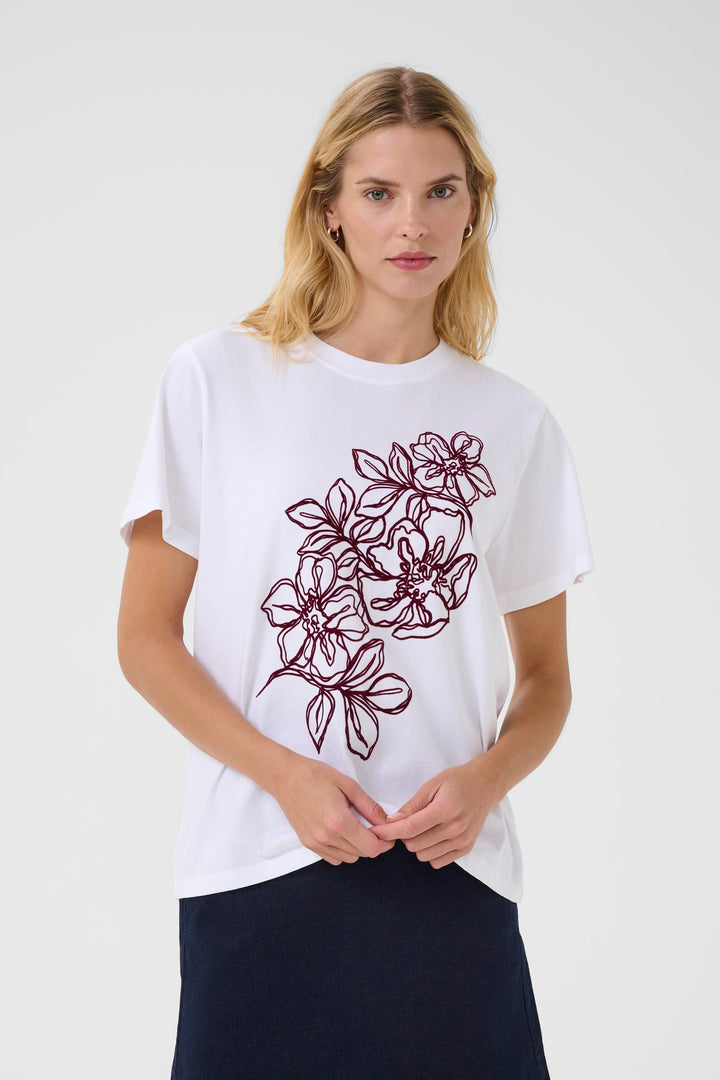 T-shirt en coton avec motif floral Jamina